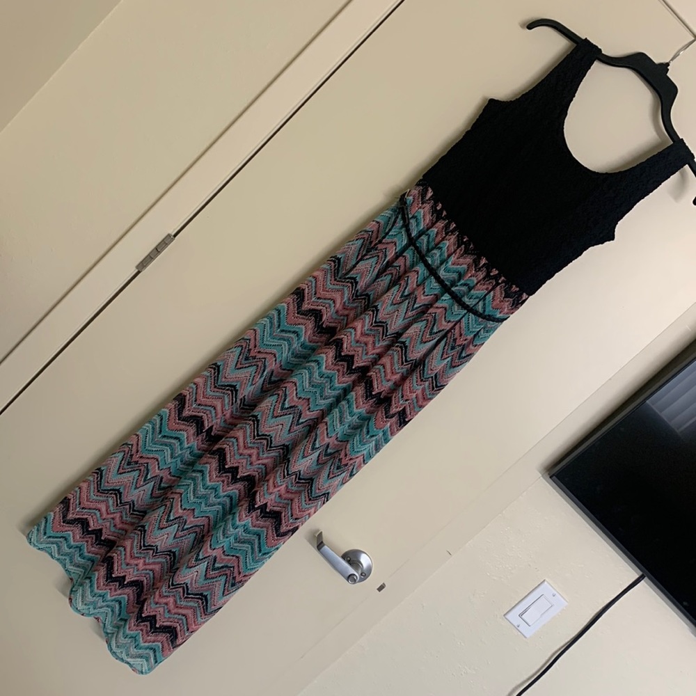 Summer Sun Dress Maxi Crochet Lined M Sleeveless